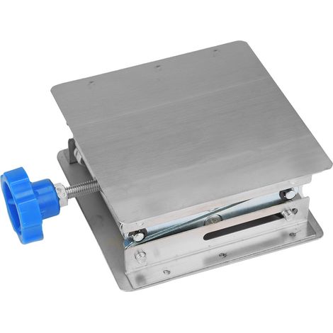 Stainless Steel Laboratory Lifting Platform Stand Scissor Rack 100100160mm (Blue Handle)