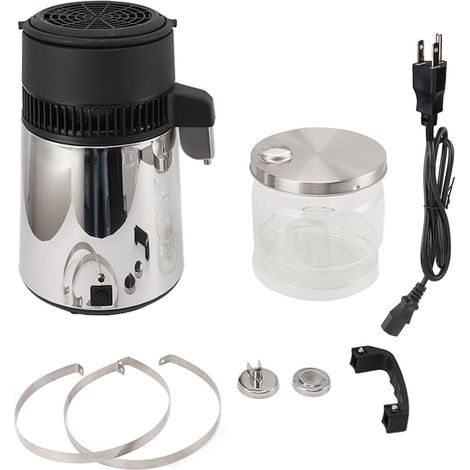 4L Distillateur d'Eau en Acier Inoxydable 750W, Générateur Automatique d'Eau Distillée, Purificateur Distillant pour Comptoir Domestique, Prise US 110V (1/5)