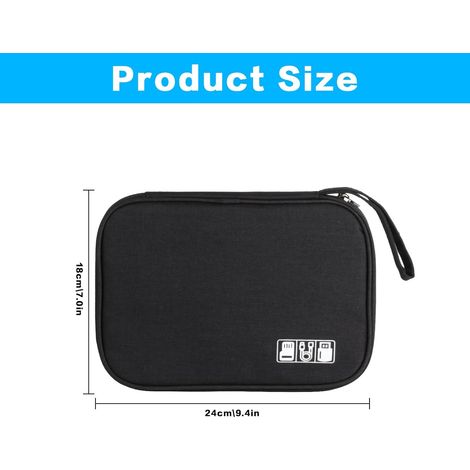 Sacoche étanche JeiibrZui pour câble de recharge de véhicule électrique - 40 x 13 cm - 1 pièce - Organisateur pour câbles de voiture électrique et accessoires de jardin - Noir (1/5)