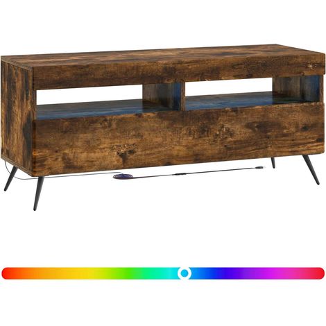 Maison Exclusive - LED-TV-Schrank Raucheiche Holzwerkstoff (1/5)