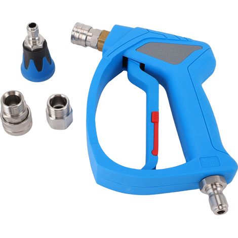 Pistolet nettoyeur haute pression court 4080 PSI, jet puissant, raccord rapide 1/4 pouce, filetage M22-14 mm, 2 adaptateurs, 1 buse (1/5)