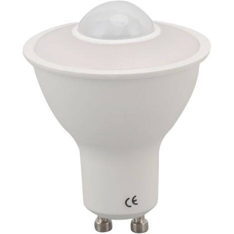 BUNTHAUS Ampoule GU10 infrarouge à détection de présence, de rechange pour plafonnier, couloir ou lampe de porche, lumière chaude 3000K, 5W, 500lm, 100-240V CA (1/5)
