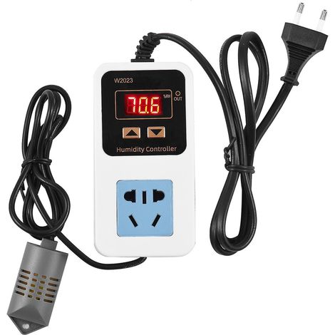 Intelligenter digitaler Feuchtigkeitsregler 110–220 V, 10 A, 1500 W mit Display und EU-Stecker
