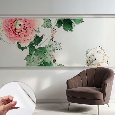 Fototapete Selbstklebend - Wandtattoo - leicht anzubringen - Wandverkleidung Blumige Zartheit 250x104 cm (1/5)