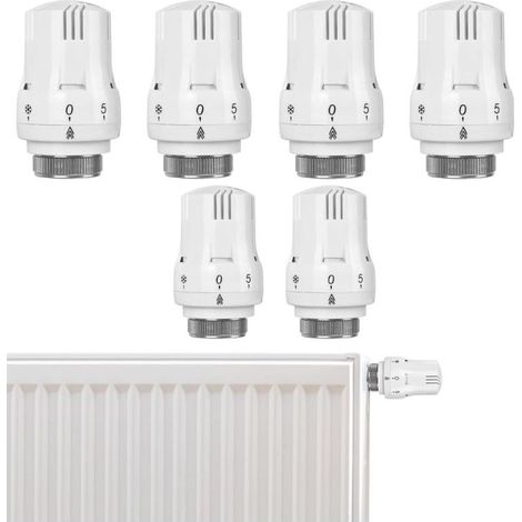 6pcs Thermostatic Radiator Head Smart Cooling Valve Replacement Head : Radiator Thermostat Replacement Head for Office Home (1/5)