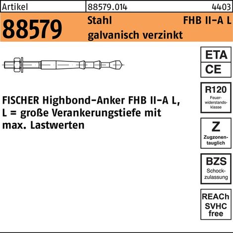 fischer Highbond Anchor FHB II-A L M20x210/150 8 pièces