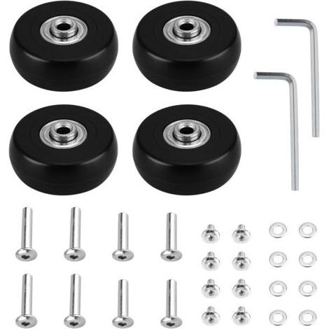 Kaelt - 4 roulettes universelles de rechange pour valises, 50 mm x 18 mm, pour chariots, poussettes, en caoutchouc (1/5)
