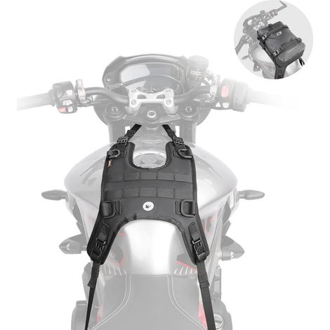 Support de sacoche universel pour moto, fixation réservoir et selle, modulable