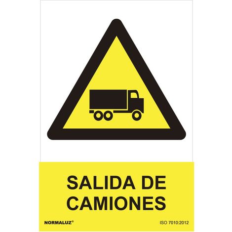 Panneau de danger « Sortie camions » (PVC 0,7 mm) 30 x 40 cm, éclairage normal