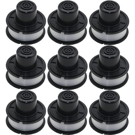 Chuancheng Packung mit 3/6/9 Trimmerköpfen für Black & Decker A6226 Fadenspulen GL250, ST300, GE600 (9)