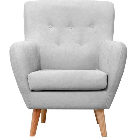 Poltrona poliestere grigia chiara 90x75x67cm