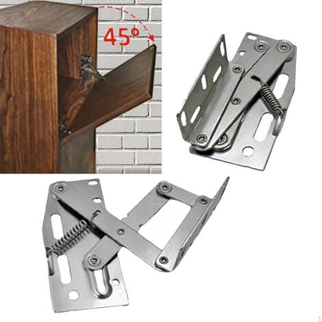 2 cerniere per vassoio ribaltabile, cerniera a molla per porte ribaltabili a 45 gradi, supporto per porta in ferro verso il basso per (1/3)