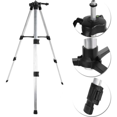 Niveau à bulle inclinométrique avec trépied en alliage d'aluminium et support de niveau automatique 120 cm (1/5)
