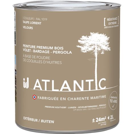 Peinture bois extérieurs - RAL 1019 Taupe Lorient - 2L - ATLANTIC (1/3)
