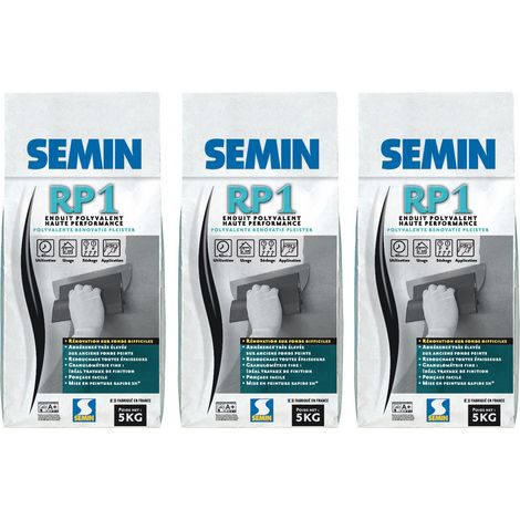 Enduit de Rénovation Polyvalent Semin - RP1 - Intérieur - Poudre - Sac 5 kg (lot de 3) (1/4)