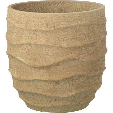 Cache pot vague beige en pierre extérieur - sable beige (1/3)