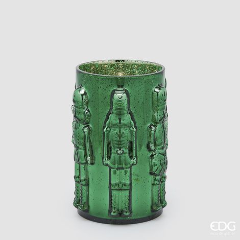 EDG Enzo De Gasperi Vaso Soldatino Cilindro Green H25 Ø15 cm – Decorazione di Natale (1/4)