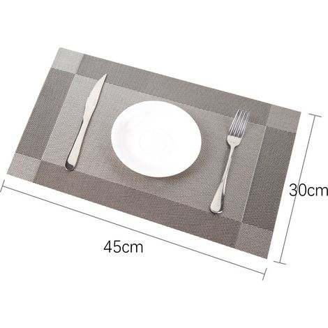 Sets de table antidérapants et résistants à la chaleur - Lot de 3, gris argenté (1/5)