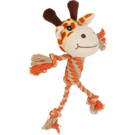 Jouet en peluche grinçant pour chien, Protection des dents résistante aux morsures, soulage l'anxiété, jouets molaires 3D, girafe (1/5)