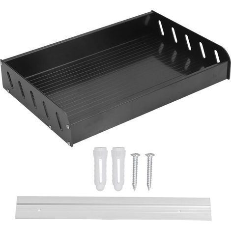 tagère à épices murale noire conception spacieuse de garde-corps à trois ctés belle étagère de rangement d'épices de cuisine plateau noir 30x20 (1/5)