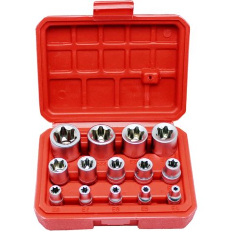 Juego de 14 piezas de enchufes hexagonales internos con caja de almacenamiento. (1/3)