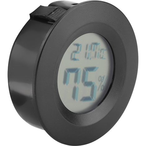 Thermomètre numérique LCD rond pour terrarium reptile, mesure température intérieure, noir, accessoire animalerie (1/3)