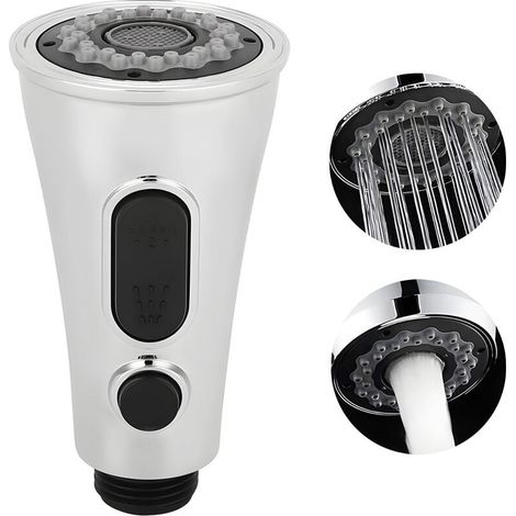 Extensor de grifo Robinet, cabezal rociador de grifo de cocina ABS cromado, boquilla rociadora de fregadero extraíble para uso doméstico - Modo doble (1/5)