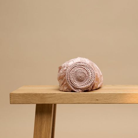Drap-housse en bambou écologique doux et respirant pour lit, coloris pêche poudrées - PANGIVO