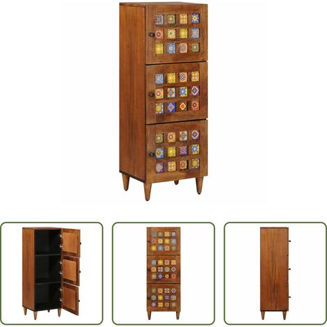 Meuble salle à manger - Haut Armoire Noyer 40 x 33 x 110 cm Bois de mangue massif (1/5)