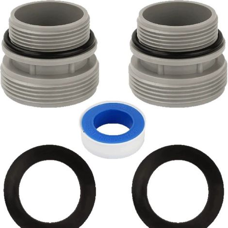 4560 Raccord de Pompe à Piscine, 2 PCS Adaptateur Pompe Piscine, Adaptateur Tuyau Piscine, Connecteurs de Tuyau de Piscine 40 mm à 1 1/2", Compatible avec Pompes Filtrantes Intex et Coleman
