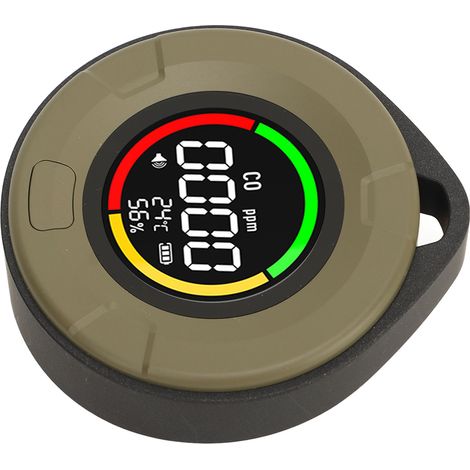 CO-Melder mit Alarmfunktion, Feuchtigkeits- und Temperaturmessung, beleuchtetes Display, Luftdetektor für Zuhause (1/5)