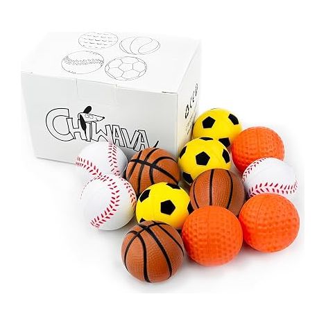 Chiwava Mousse de Caoutchouc Souple Chat Jouet Balle éponge balles de Sport Chaton Jouet interactif Couleur Assortie Balles à rapporter légères de couleurs assorties, jouets interactifs pour chaton d (1/4)