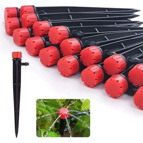 Los 50 emisores de riego por goteo ajustables a 360° para tubos de 1/4".