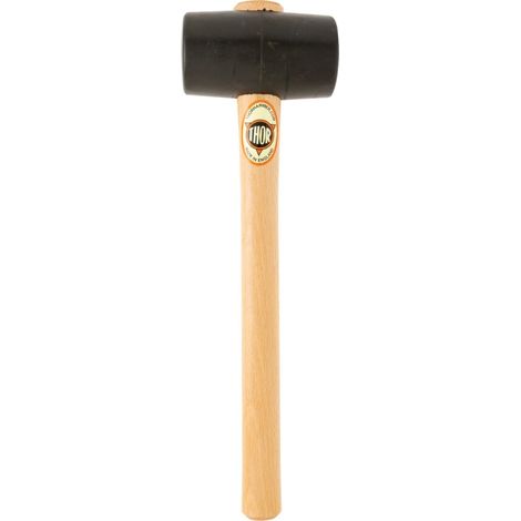 Thor 61-952 Black Rubber Mallet, 54mm Head, 12oz (310g), 90mm Handle Length (1/3)