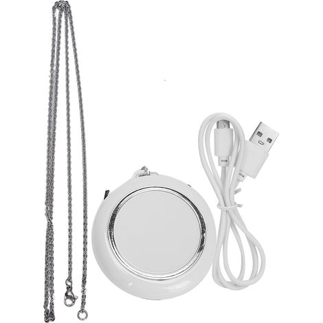 Collier Purificateur d'Air Anion Portable - Mini Purificateur à Ions Négatifs pour Maison et Voiture, Blanc (1/5)