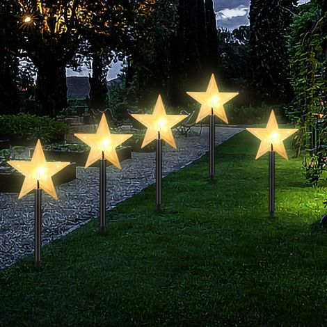 Randaco LED stella bastoni luminosi con picchetti a terra decorazione di Natale all'aperto giardino set 5 pezzi (1/5)