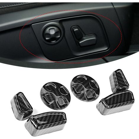 6-teiliges Set Abdeckungen für die seitlichen Verstellknöpfe der Autositze in Carbonfaser-Optik, passend für Maserati Ghibli 2014-17 (1/5)