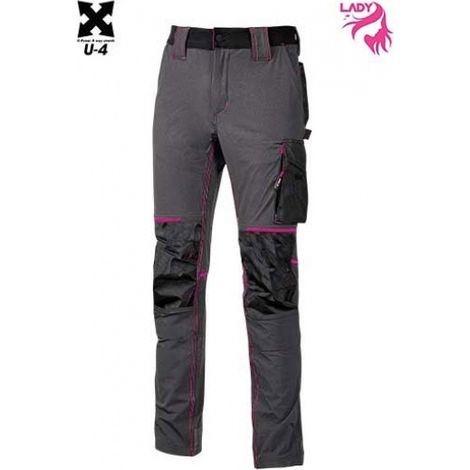 Pantaloni da Donna UPower Atom Grigio-Fuxia L