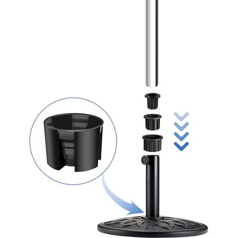 Parasol Foot Adapter Reducing Ring Adapter for Parasol Stand (1/2)