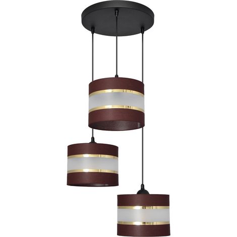 Helam HELEN Cluster Suspension Plafonnier Marron, Or, Noir 35cm