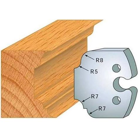 Jeu de 2 Fers Profilés Acier HT 50 x 5,5 mm - N°207 Multi-moulure - Outil de menuiserie - Diamwood