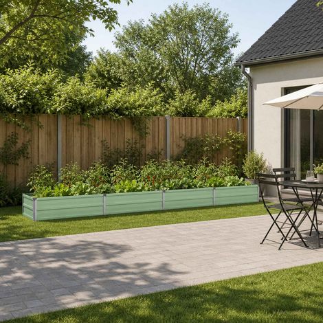 vidaXL Letto rialzato da giardino Verde Pastello 320 x 40 x 24 cm