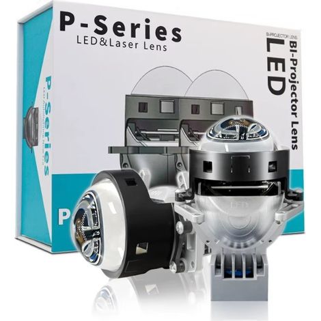 2er-Set Bi-LED-Projektorlinsen zum Einbau in Scheinwerfer (Abblend- und Fernlicht), 3 Zoll, 120 W, 7500 lm, 12 V, +300% Helligke