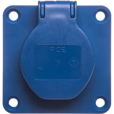 Einbausteckdose 10/16A 2P+Z 230V /70x70/ blau 108-7b