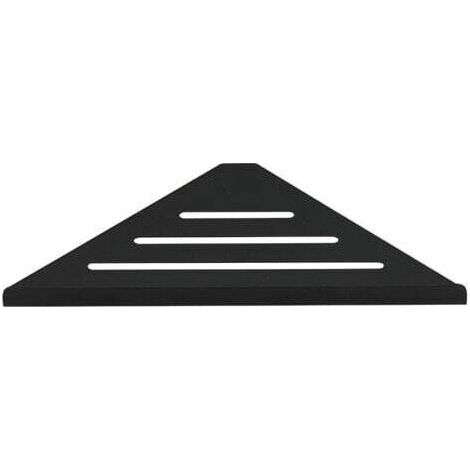 Alliage d'aluminum Bain Étagère de Douche, Tablette de Douche Étagère d'angle Triangle Cosmétique Panier Rangement Cuisine Etagère de Rangement Murale，Starlight(1 pièces),noir (1/4)