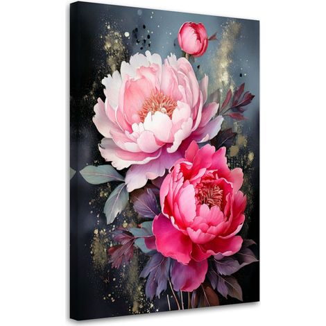 Quadro su tela, Peonie Rosa Chiaro Glamour - 40x60 (1/3)