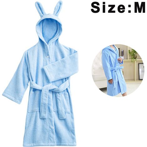 Peignoir Enfant - Coton Éponge - À Capuche Avec Oreilles De Lapin - Pour Fille Et Garçon - Taille Unique (1/5)