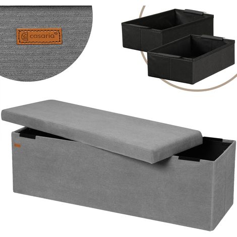 CASARIA® Panca Contenitore Pieghevole Carico Max 300kg Baule Salvaspazio Pouf  Poggiapiedi  Anthrazit L (de)