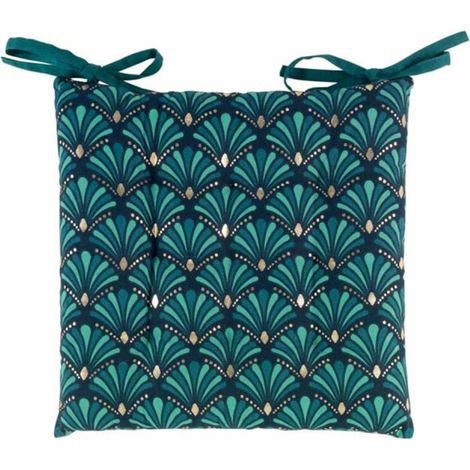 Galette de Chaise Imprimé "Art Chic" 40x40cm Bleu