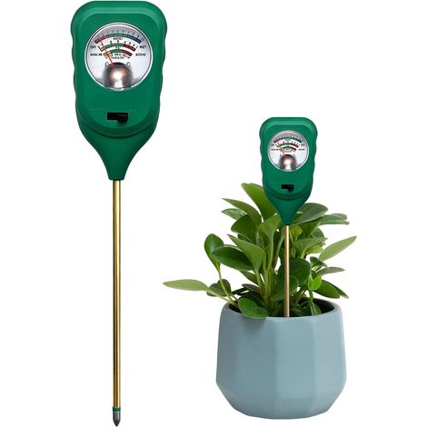 3-in-1 Soil Tester: Measures soil moisture and pH for lawns and plants. Ideal for gardening, lawns, gardens, and agriculture. (1/5)